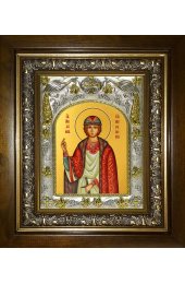 Икона Михаил Муромский, 14x18 см, в деревянном киоте 20х24 см, арт вк-4106