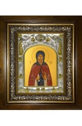 Икона Моисей Угрин Печерский, 14x18 см, в деревянном киоте 20х24 см, арт вк-4109