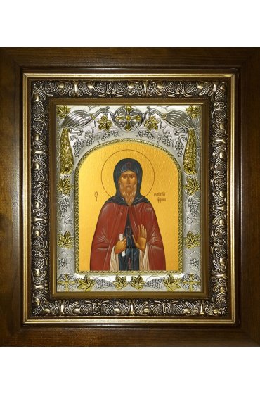 Икона Моисей Угрин Печерский, 14x18 см, в деревянном киоте 20х24 см, арт вк-4109