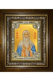 Икона Макарий (Макар) Великий, 18x24 см, со стразами, в деревянном киоте, арт вк-4110