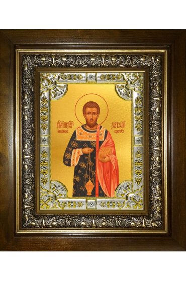 Икона Матфей (Матвей) Белгородский, 18x24 см, со стразами, в деревянном киоте, арт вк-4114