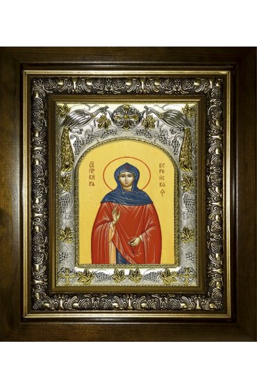 Икона Кира Берийская (Македонская), 14x18 см, в деревянном киоте 20х24 см, арт вк-4155
