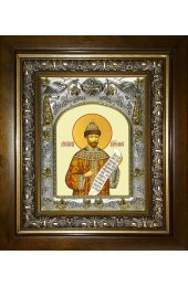Икона Николай Романов, 14x18 см, в деревянном киоте 20х24 см, арт вк-4190