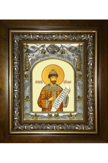 Икона Николай Романов, 14x18 см, в деревянном киоте 20х24 см, арт вк-4190