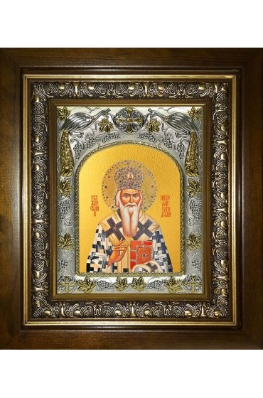 Икона Николай Сербский, 14x18 см, в деревянном киоте 20х24 см, арт вк-4193