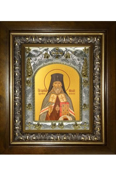 Икона Николай Японский (Касаткин), 14x18 см, в деревянном киоте 20х24 см, арт вк-4213