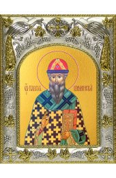 Икона Павел епископ Коломенский и Каширский, 14x18 в серебряном окладе, арт вк-4250