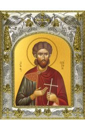 Икона Платон Анкирский, 14x18 в серебряном окладе, арт вк-4260