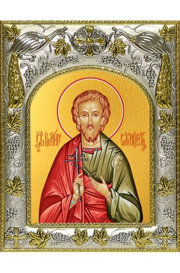 Икона Роман Самосатский, 14x18 в серебряном окладе, арт вк-4267