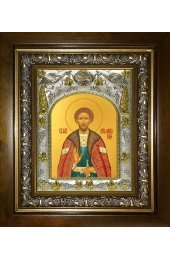 Икона Олег Рязанский, 14x18 см, в деревянном киоте 20х24 см, арт вк-4293