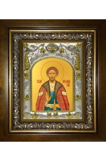 Икона Олег Рязанский, 14x18 см, в деревянном киоте 20х24 см, арт вк-4293