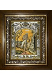 Икона Онуфрий Великий, 14x18 см, в деревянном киоте 20х24 см, арт вк-4294
