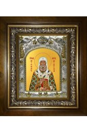 Икона Петр митрополит Московский, 14x18 см, в деревянном киоте 20х24 см, арт вк-4306