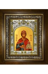 Икона Роман Рязанский, 14x18 см, в деревянном киоте 20х24 см, арт вк-4316