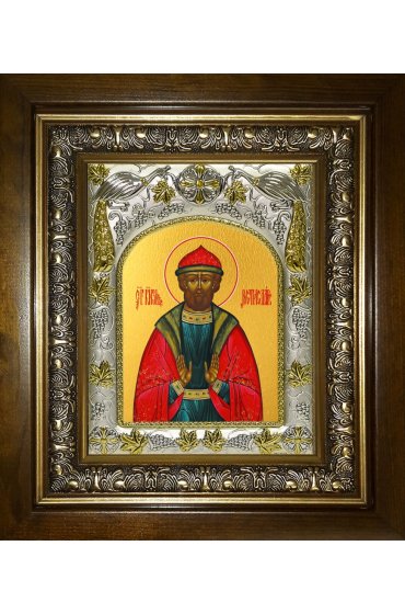 Икона Ростислав Смоленский, 14x18 см, в деревянном киоте 20х24 см, арт вк-4322