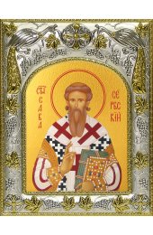 Икона Савва Сербский, 14x18 в серебряном окладе, арт вк-4344