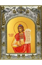 Икона Савел Персиянин (Савелий Персидский), 14x18 в серебряном окладе, арт вк-4347