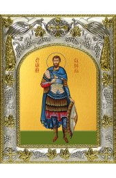 Икона Савелий Персидский, 14x18 в серебряном окладе, арт вк-4348