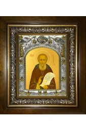 Икона Савва Сторожевский, 14x18 см, в деревянном киоте 20х24 см, арт вк-4425