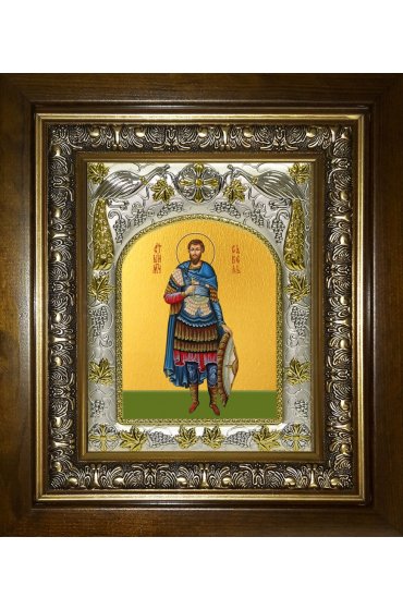 Икона Савелий Персидский, 14x18 см, в деревянном киоте 20х24 см, арт вк-4427