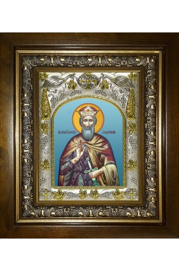 Икона Святослав Владимирский, 14x18 см, в деревянном киоте 20х24 см, арт вк-4429