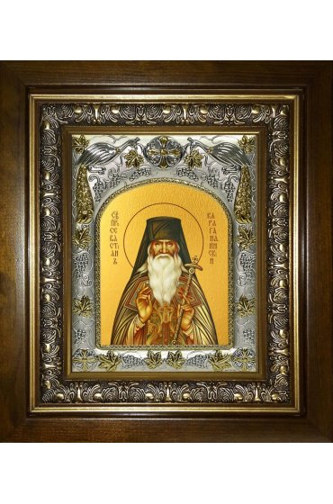 Икона Севастиан Карагандинский (Фомин), 14x18 см, в деревянном киоте 20х24 см, арт вк-4430