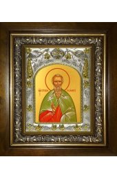 Икона Стефан Казанский, 14x18 см, в деревянном киоте 20х24 см, арт вк-4461
