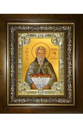 Икона Стилиан преподобный, 18x24 см, со стразами, в деревянном киоте, арт вк-4499