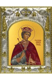 Икона Эдуард мученик, 14x18 в серебряном окладе, арт вк-4517