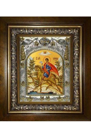 Икона Трифон мученик, 14x18 см, в деревянном киоте 20х24 см, арт вк-4532
