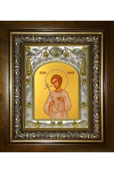 Икона Феликс Римский, 14x18 см, в деревянном киоте 20х24 см, арт вк-4533