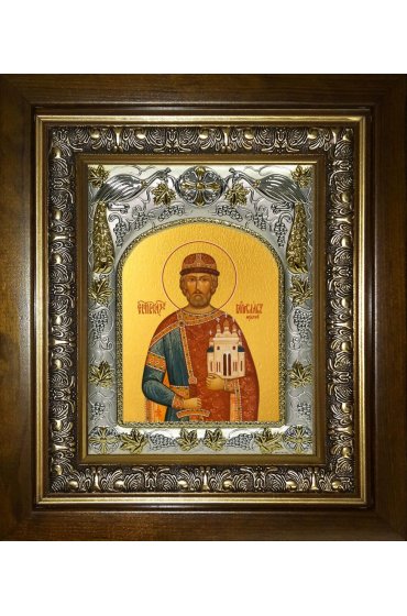 Икона Ярослав Мудрый, 14x18 см, в деревянном киоте 20х24 см, арт вк-4546