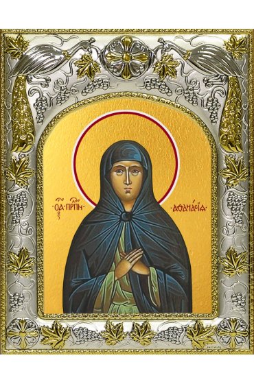 Икона Афанасия Эгинская, 14x18 в серебряном окладе, арт вк-4581