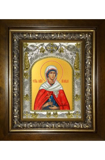 Икона Аглаида Римская, 14x18 см, в деревянном киоте 20х24 см, арт вк-4592