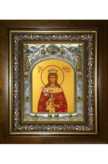 Икона Анастасия Романова, 14x18 см, в деревянном киоте 20х24 см, арт вк-4599