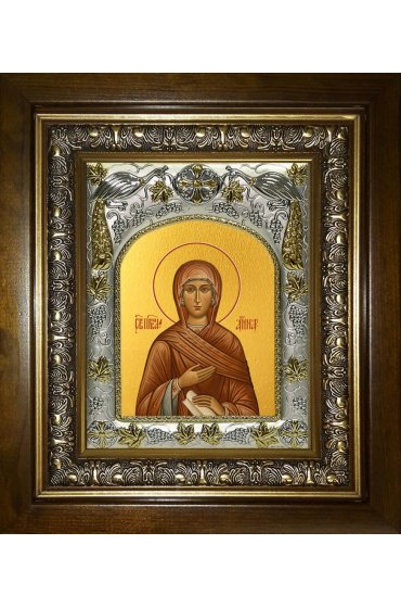Икона Анна, мать Пресвятой Богородицы, 14x18 см, в деревянном киоте 20х24 см, арт вк-4607