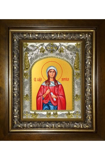 Икона Анфиса Римская, 14x18 см, в деревянном киоте 20х24 см, арт вк-4609