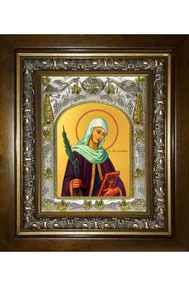 Икона Апполония Александрийская, 14x18 см, в деревянном киоте 20х24 см, арт вк-4611