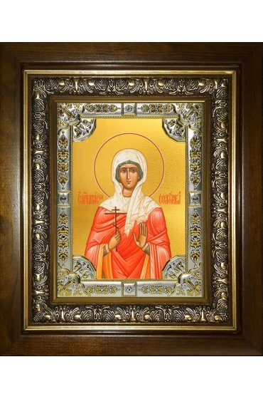 Икона Анисия Солунская, 18x24 см, со стразами, в деревянном киоте, арт вк-4619