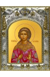 Икона Виринея (Вероника) Едесская, 14x18 в серебряном окладе, арт вк-4632