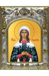 Икона Глафира Амасийская, 14x18 в серебряном окладе, арт вк-4636