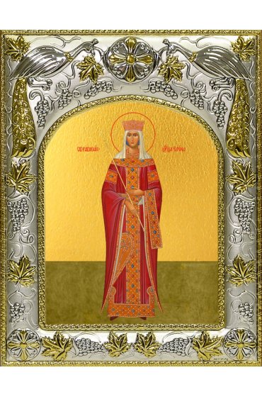 Икона Елена Константинопольская, 14x18 в серебряном окладе, арт вк-4644