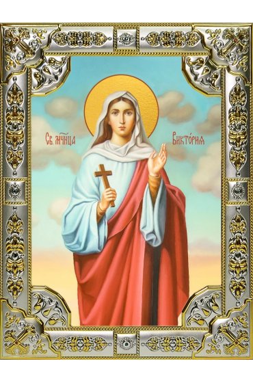 Икона Виктория Солунская 18 х 24 со стразами, арт вк-4658