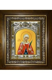 Икона Валентина Кесарийская, 14x18 см, в деревянном киоте 20х24 см, арт вк-4664