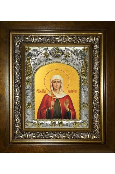 Икона Василисса Никомидийская, 14x18 см, в деревянном киоте 20х24 см, арт вк-4667