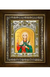 Икона Василисса Никомидийская, 14x18 см, в деревянном киоте 20х24 см, арт вк-4668