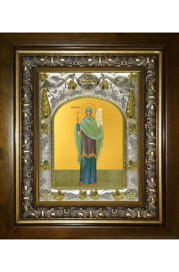 Икона Виринея (Вероника) Едесская, 14x18 см, в деревянном киоте 20х24 см, арт вк-4681