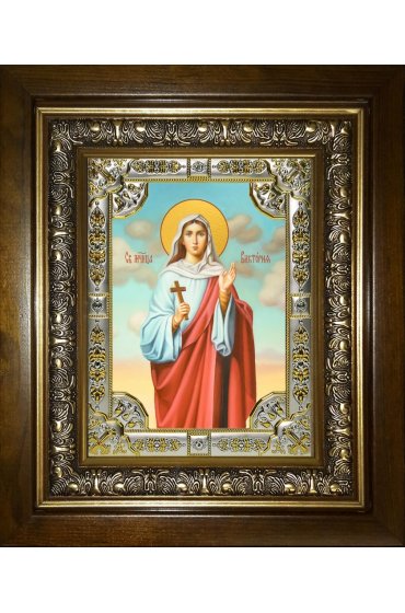 Икона Виктория Солунская, 18x24 см, со стразами, в деревянном киоте, арт вк-4705
