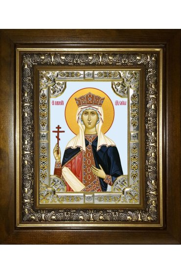Икона Елена равноапостольная, 18x24 см, со стразами, в деревянном киоте, арт вк-4709