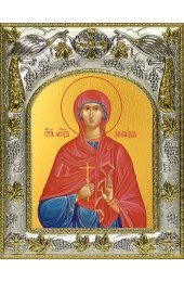 Икона Зинаида мученица, 14x18 в серебряном окладе, арт вк-4710